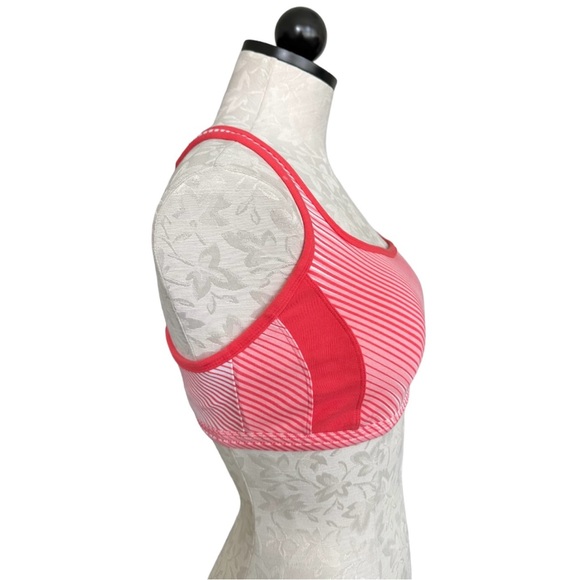 Nike Sports Bra Diagonal Striped Pullover Criss Cross Back Lined Size M (8-10) - Picture 4 of 12